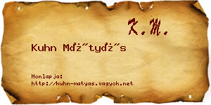 Kuhn Mátyás névjegykártya