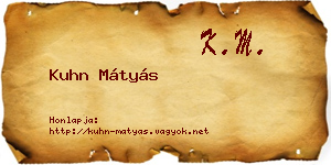 Kuhn Mátyás névjegykártya