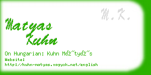 matyas kuhn business card